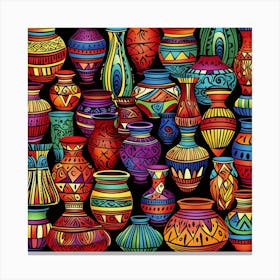 Colorful Vases 6 Canvas Print