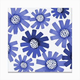 Fancy Floral Bouquet 2 Navy Blue 3 Canvas Print