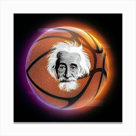 Basketball Portrait Of Albert Einstein Canvas Print