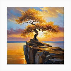 Tree On The Cliff Canvas Print