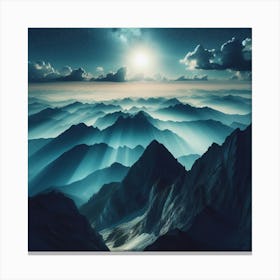 Mountain Range At Night Canvas Print