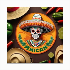 Mexican Skull 25 Canvas Print