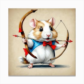 Hamster With Bow And Arrow 6 Canvas Print