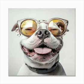 Happy Dog With Sunglasses Canvas Print