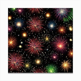 Fireworks On A Black Background 2 Canvas Print