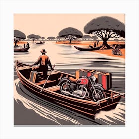 Saloum delta, Senegal. Vintage Travel Canvas Print