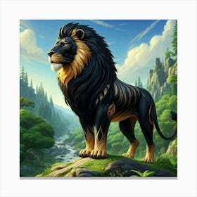 Lion In The Forest 71 Canvas Print