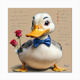 Duck With Roses 7 Canvas Print