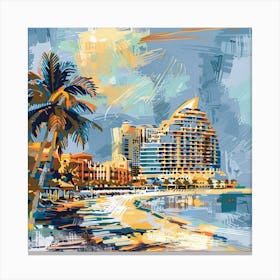 Dubai Beach Painting Canvas Print