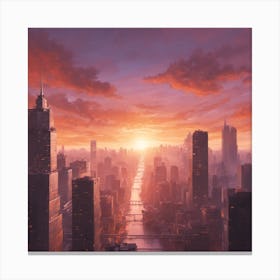 Sunset Cityscape Canvas Print