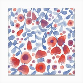 Red Poppies Waterdcolor Canvas Print