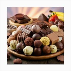 Chocolates On A Plate 1 Canvas Print