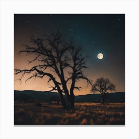 Moonlight In The Desert Canvas Print