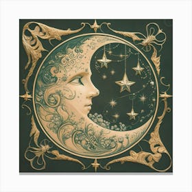 Moon And Stars 15 Canvas Print