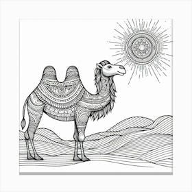 Line Art camel 2 Canvas Print