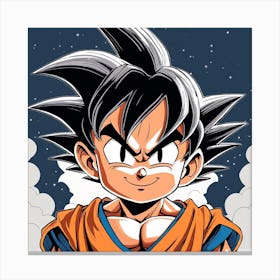 Kid Goku Painting (8) Canvas Print