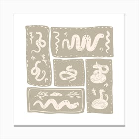 Snakes beige Canvas Print