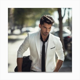 Man In White Suit Canvas Print