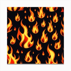 Flames On Black Background 71 Canvas Print