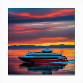 Sunset Cruise Ship 34 Canvas Print