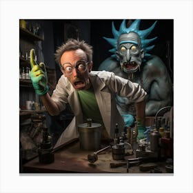 Rick And Morty Finds Himself In Cartoon Canvas Print
