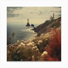 Lighthouse Vintage Photo Canvas Print