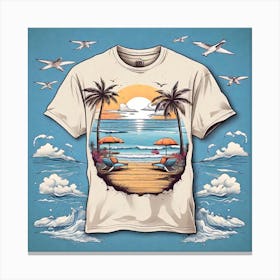Beach T-Shirt Canvas Print