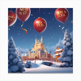 New Year At Disneyland Canvas Print