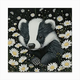 Baby Badger Fairycore Painting 4 Canvas Print