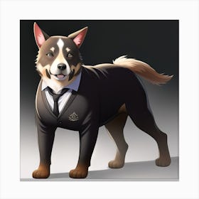 Dog In A Suit Canvas Print