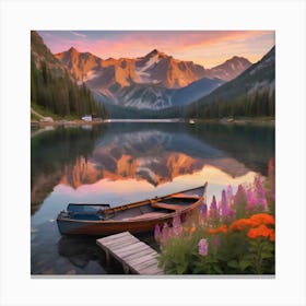 Sunset By The Lake 1 Canvas Print