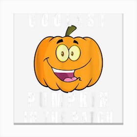 Funny Vintage Halloween Coolest Pumpkin In The Patch Kids Canvas Print