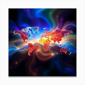 Abstract World Map Canvas Print