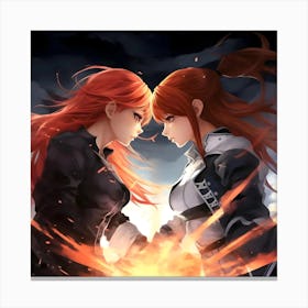 Two Anime Girls Canvas Print