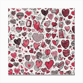 Heart Doodles Canvas Print