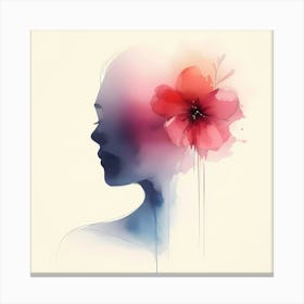 Portrait Of A Woman With A Flower Canvas Print