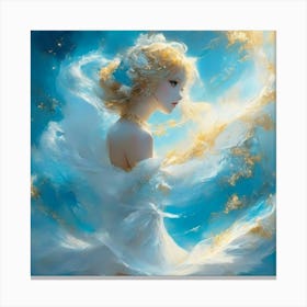 Girl In A White Dress Canvas Print