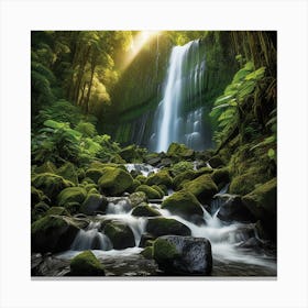 Waterfall In The Jungle 1 Canvas Print