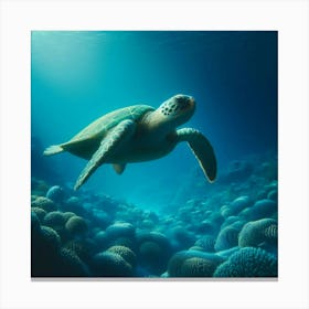 Sea Turtle - Sea Turtle Stock Videos & Royalty-Free Footage Canvas Print