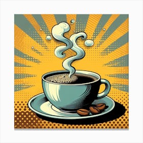 Cup of coffee, pop art 2 Canvas Print