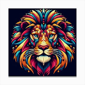 Colorful Lion Head Canvas Print