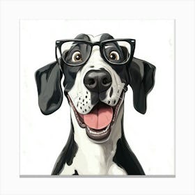 Dalmatian In Glasses 1 Canvas Print