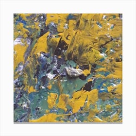 Yellow And Blue Abstract Painting Canvas Print