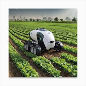 Robot In The Field 4 Canvas Print