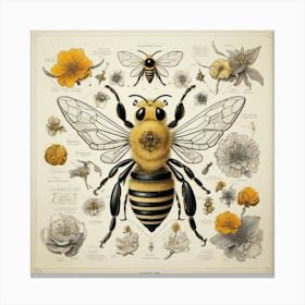 Anatomy Of A Bee Art Print 1 Canvas Print