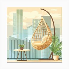 Balcony With Hanging Chair 10 Canvas Print