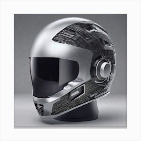 Create A Cinematic Apple Commercial Showcasing The Futuristic And Technologically Advanced World Of The Man In The Hightech Helmet, Highlighting The Cuttingedge Innovations And Sleek Design Of The Helmet And (15) Canvas Print