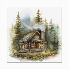 Cabin In The Woods 3 Canvas Print