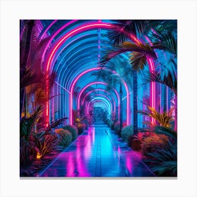 Neon Tunnel Canvas Print