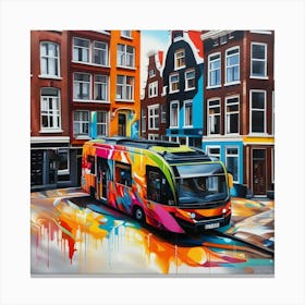 Amsterdam Bus Canvas Print